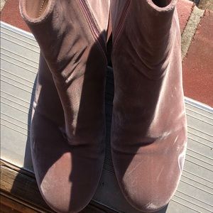 Pink Velvet Boots